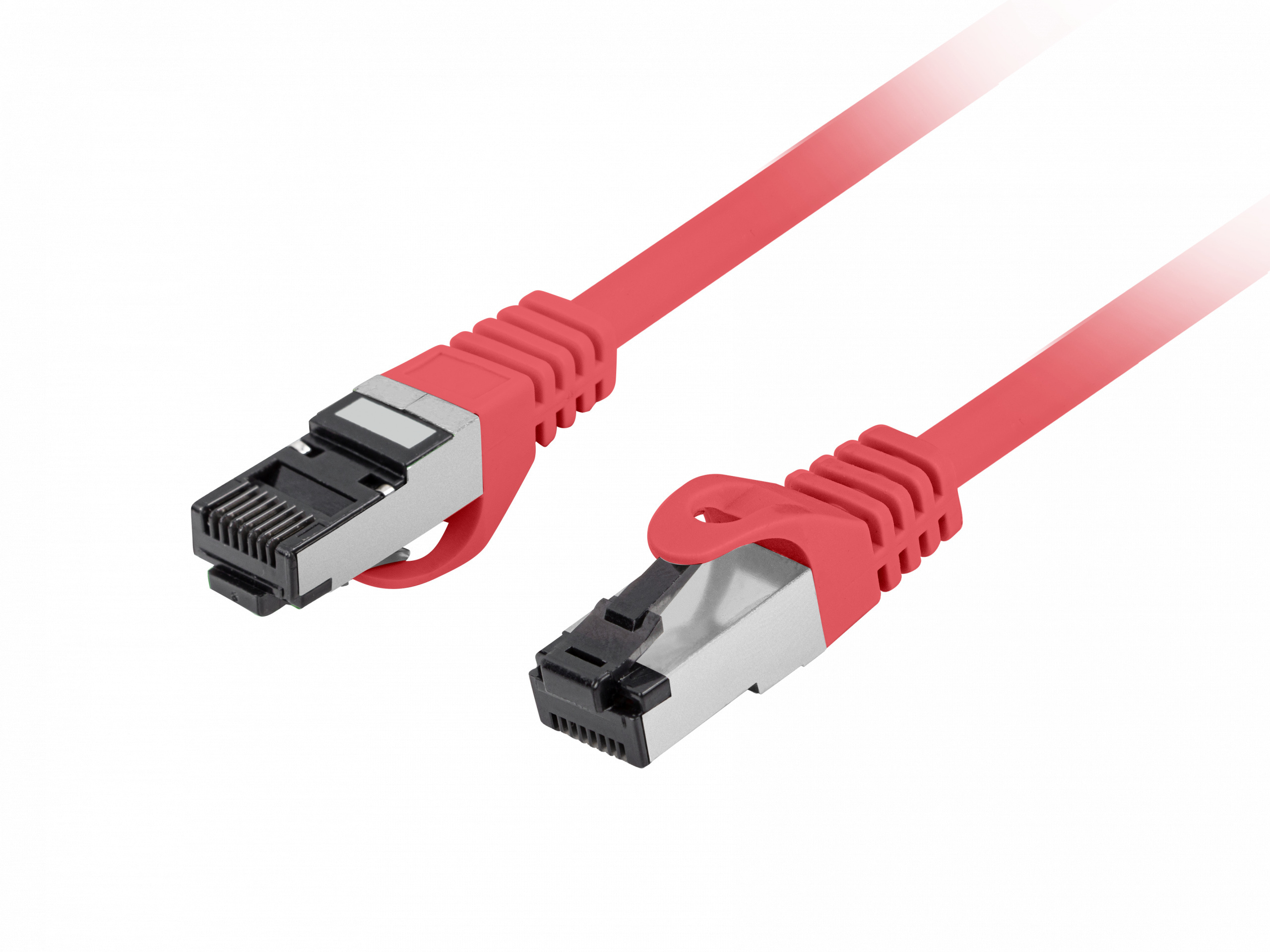 Kabel Lanberg RJ45 Patch cord Kat.8.1 do 40 Gb/s S/FTP LSZH CU 0.25m Czerwony Fluke Passed