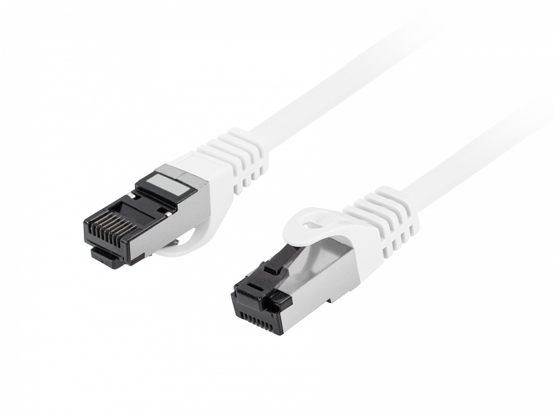 Zdjęcie produktu: Kabel Lanberg RJ45 Patch cord Kat.8.1 do 40 Gb/s S/FTP LSZH CU 0.25m Biały Fluke Passed