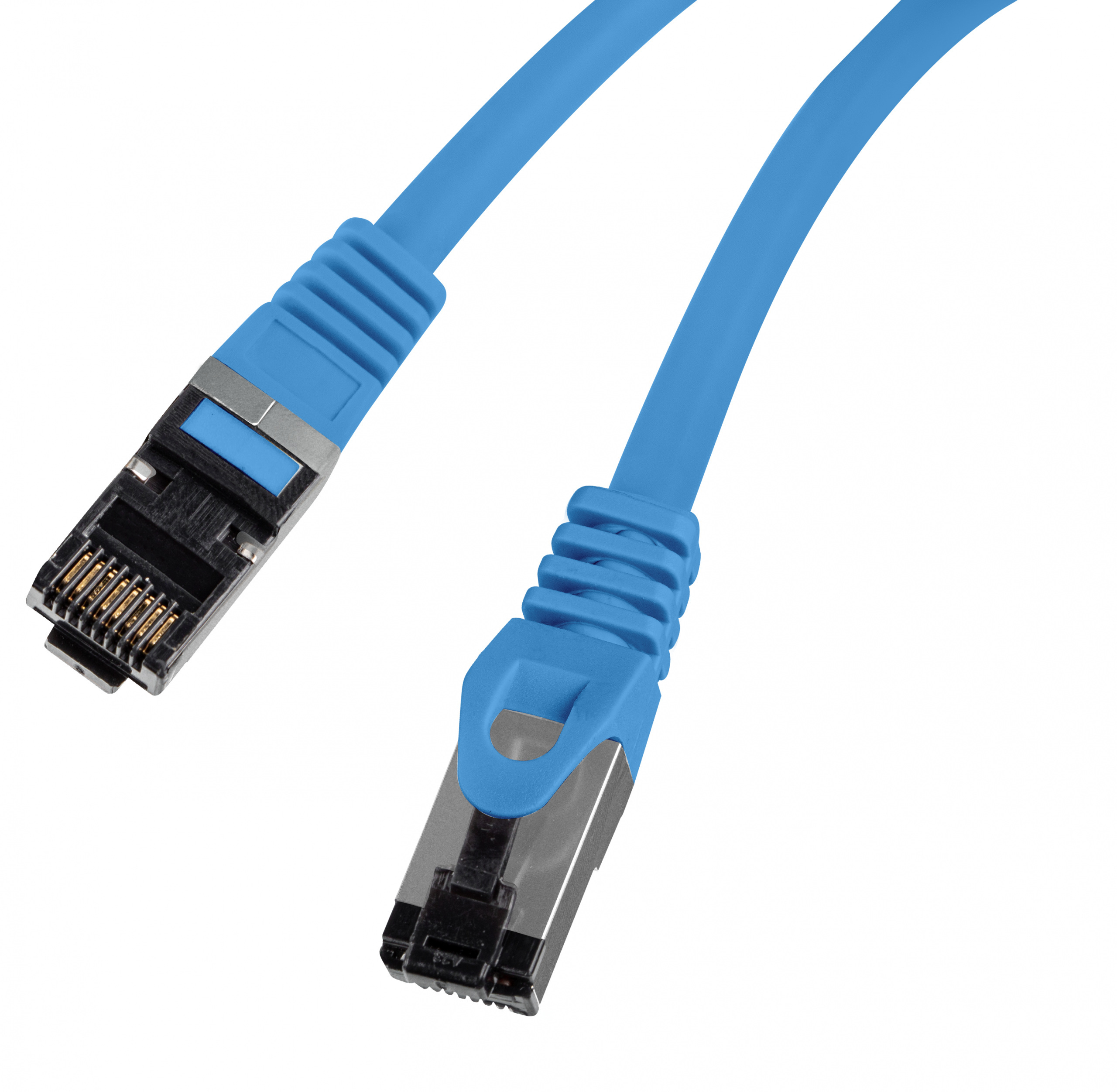 Kabel Lanberg RJ45 Patch cord Kat.8.1 do 40 Gb/s S/FTP LSZH CU 2m Niebieski Fluke Passed
