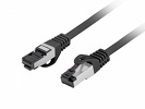 Miniatura zdjęcia: Kabel Lanberg RJ45 Patch cord Kat.8.1 do 40 Gb/s S/FTP LSZH CU 3m Czarny Fluke Passed