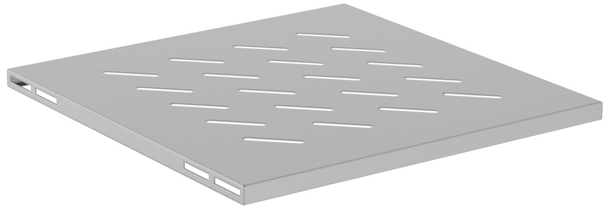 Miniatura produktu: Półka do szaf 19" 600mm Lanberg szara 1U 480X475mm udźwig do 120kg, montaż 4 punktowy