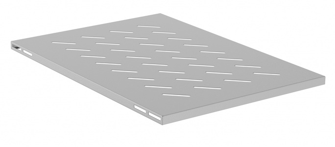 Miniatura produktu: Półka do szaf 19" 800mm Lanberg szara 1U 480X675mm udźwig do 120kg, montaż 4 punktowy