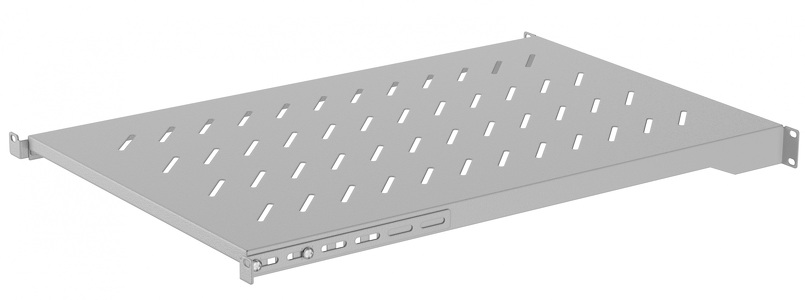 Miniatura produktu: Półka do szaf 19" 1000mm Lanberg szara 1U 483X700mm udźwig do 25kg, montaż 4 punktowy