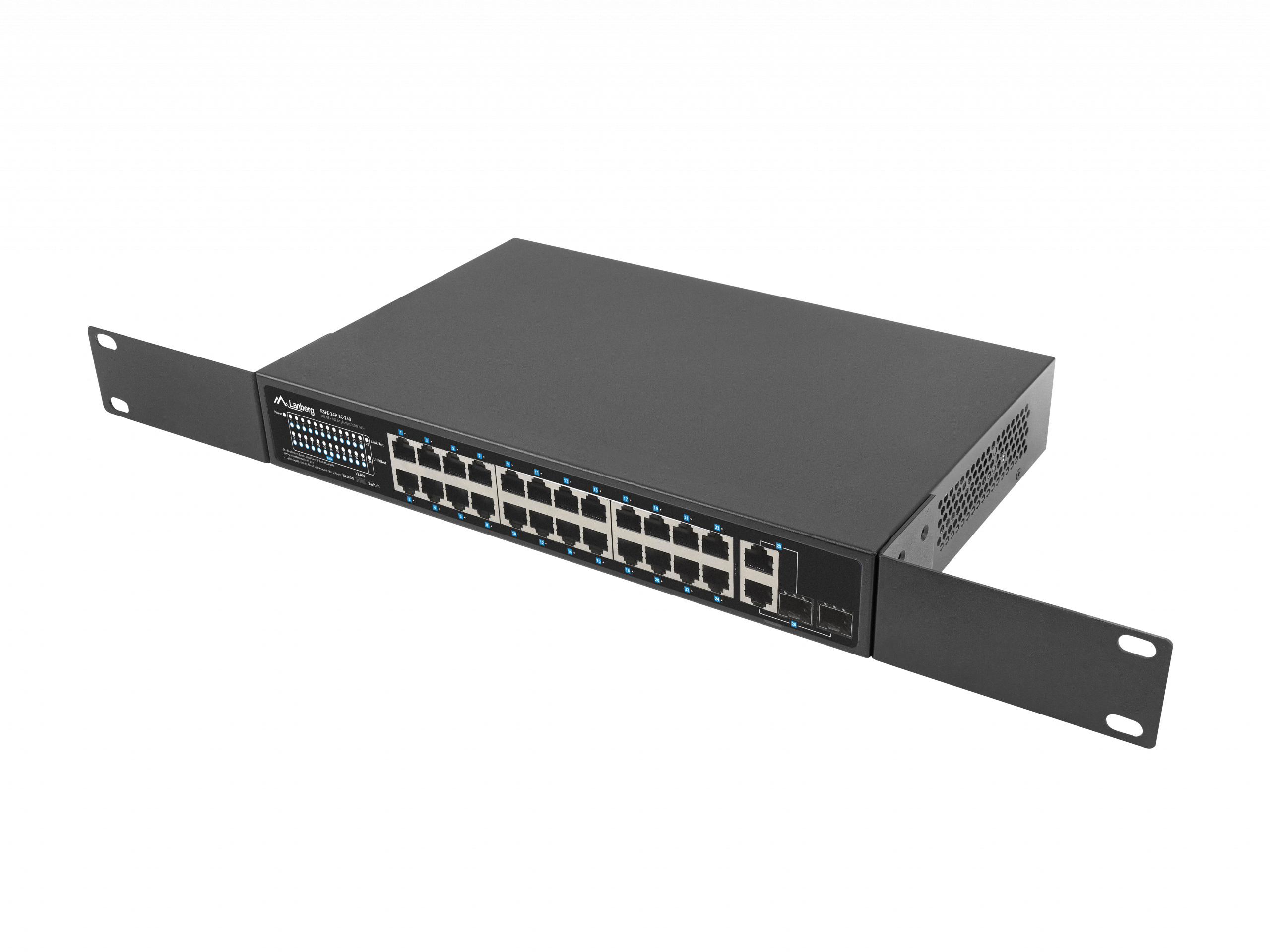 Switch Lanberg 24X 100MB POE+/2X COMBO RACK 19