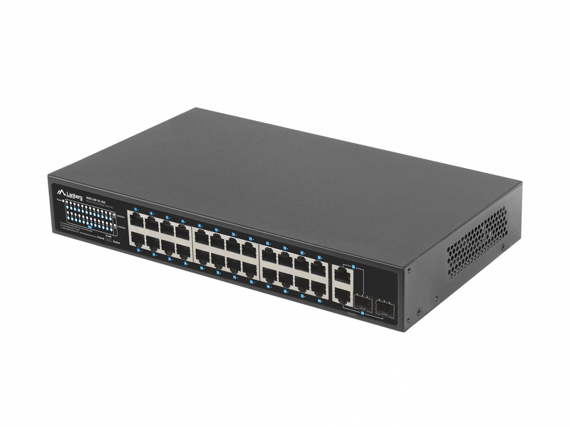 Zdjęcie produktu: Switch Lanberg 24X 100MB POE+/2X COMBO RACK 19
