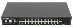 Miniatura zdjęcia: Switch Lanberg 24X 100MB POE+/2X COMBO RACK 19