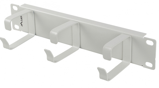 Miniatura produktu: Organizer kabli 10" 1U z 3 metalowymi uchwytami typ b szary Lanberg