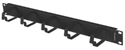 Organizer kabli 19" 1U z 5 metalowymi uchwytami typ B czarny Lanberg