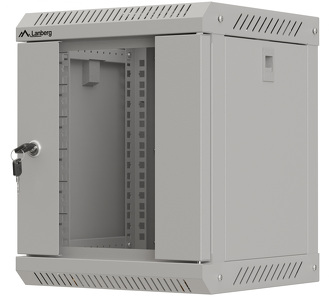 Miniatura produktu: Szafa Instalacyjna Rack wisząca 10" 6U 300x300 szara drzwi  przeszklone Flat pack Lanberg