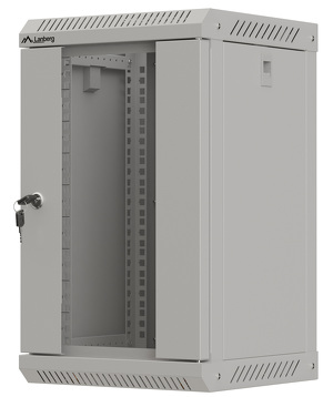 Miniatura produktu: Szafa Instalacyjna Rack Wisząca 10" 9U 300x300 Szara Drzwi przeszklone Lanberg (Flat Pack)