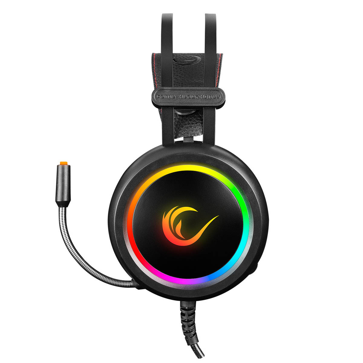 Słuchawki Rampage STORMY 7.1 gamingowe z mikrofonem, nauszne, RGB, USB, czarne