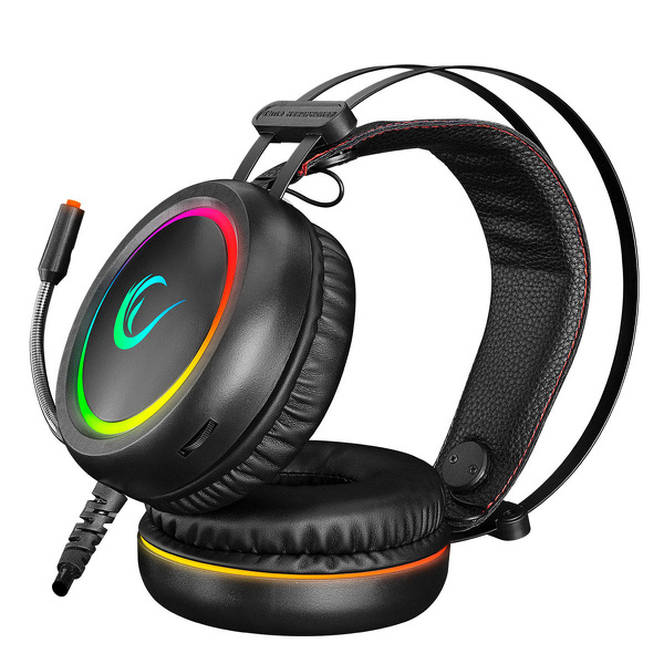 Zdjęcie produktu: Słuchawki Rampage STORMY 7.1 gamingowe z mikrofonem, nauszne, RGB, USB, czarne