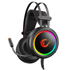Miniatura produktu: Słuchawki Rampage STORMY 7.1 gamingowe z mikrofonem, nauszne, RGB, USB, czarne