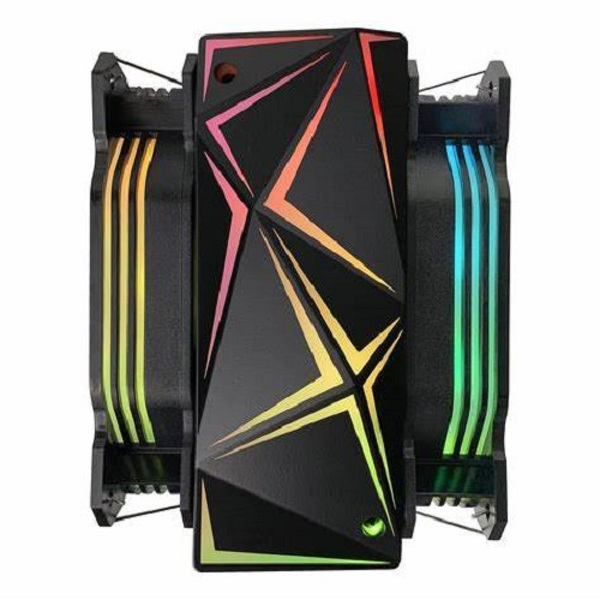 Zdjęcie produktu: Chłodzenie CPU Rampage Octagon C60 LGA 1700/AM5 1800RPM 2 wentylatory 120mm ARGB black