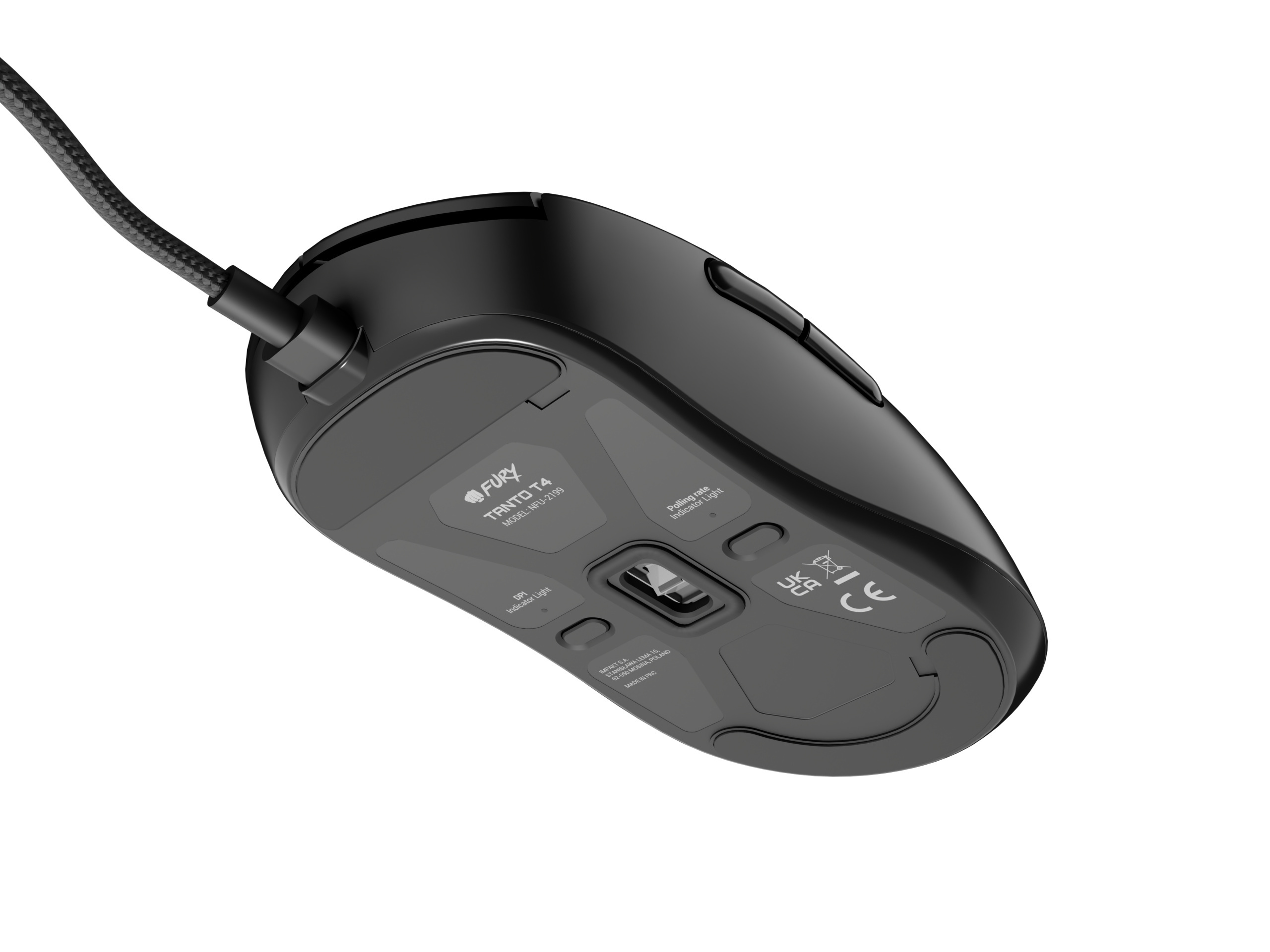 Mysz przewodowa gamingowa FURY TANTO T4 12000DPI RGB programowalna - czarna