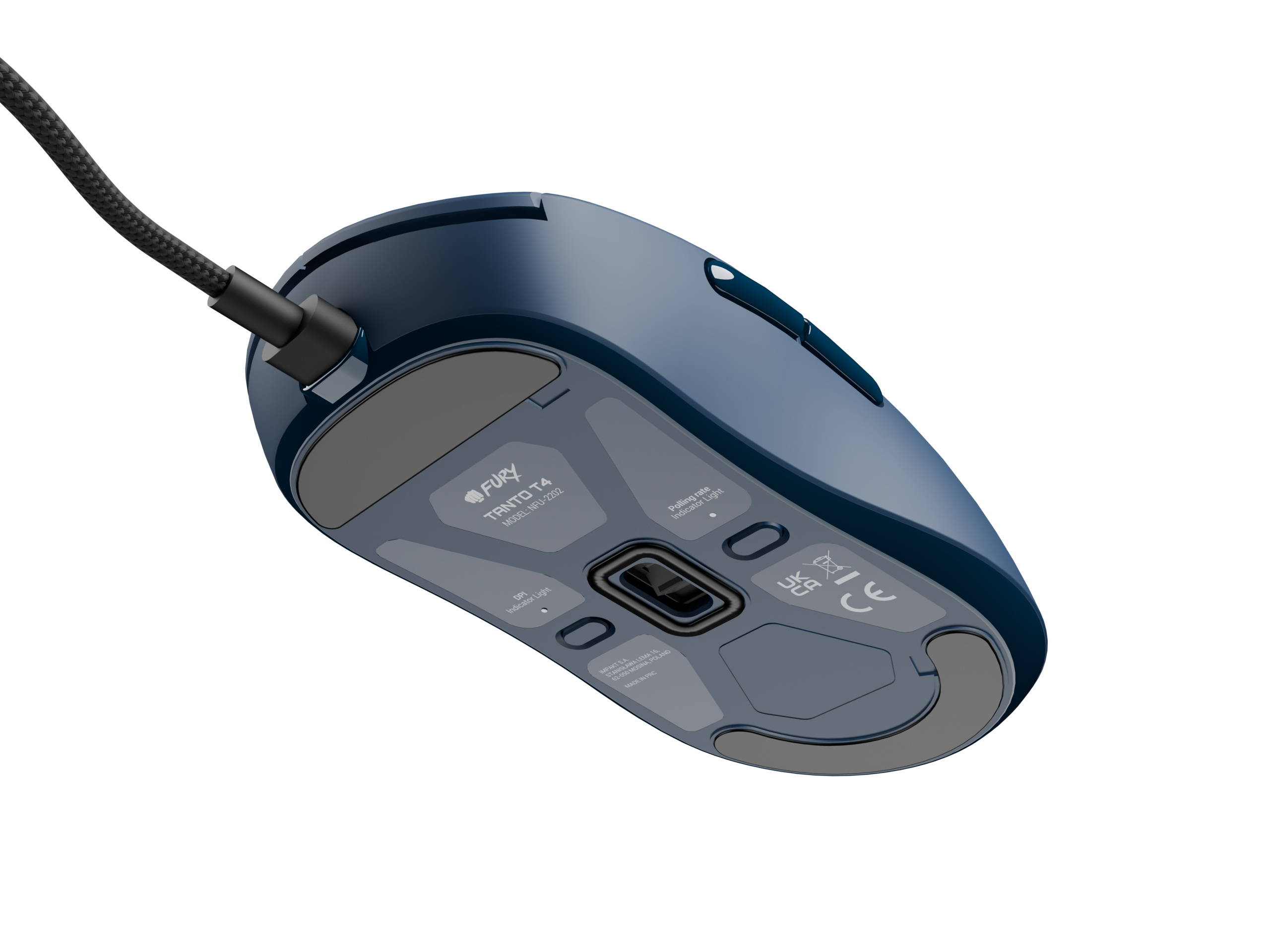 Mysz przewodowa gamingowa FURY TANTO T4 12000DPI RGB programowalna - granatowa