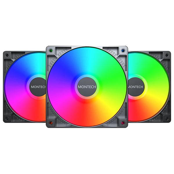 Wentylator do obudowy Montech GF120 ARGB PWM Black 120mm Wentylator do obudowy Montech GF120 ARGB PWM Black 120mm