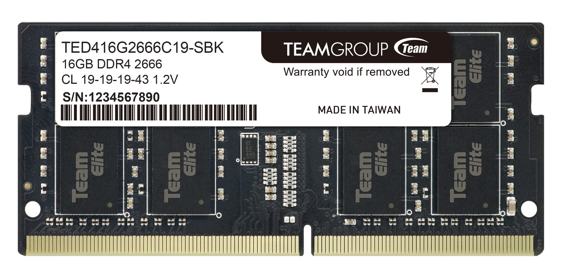 Pamięć Team Group Elite SODIMM 16GB DDR4 2666  CL19 1,2V TED416G2666C19-S01