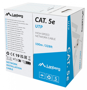 Miniatura produktu: Kabel Lan UTP Kat.5e 100m Drut CU Lanberg - szary fluke passed