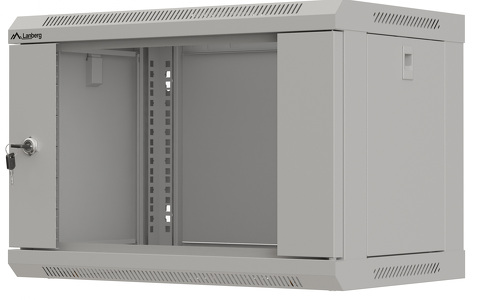 Miniatura produktu: Szafa instalacyjna rack wisząca 19" 6U 540X350 szara drzwi przeszklone Lanberg (Flat pack)