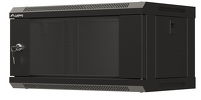 Szafa instalacyjna rack wisząca 19" 4U 540X350 czarna drzwi przeszklone Lanberg (Flat pack)