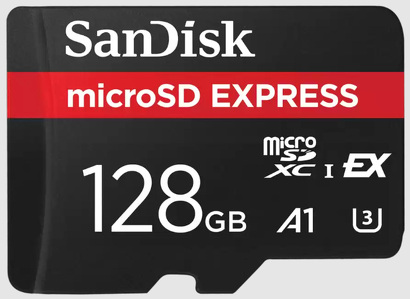 Miniatura produktu: Karta SanDisk EXPRESS microSDXC 128GB  880MB/s Read, Up to 480MB/s Write, 100MB/s Sustained Write EX C10 U3 UHS-I (SDSQXFN-128G-GN4NN)