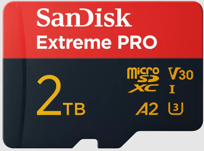 Miniatura produktu: Karta SanDisk Extreme PRO microSDXC 2TB 250/150 MB/s A2 C10 V30 UHS-I U3 (SDSQXCD-2T00-GN6MA)
