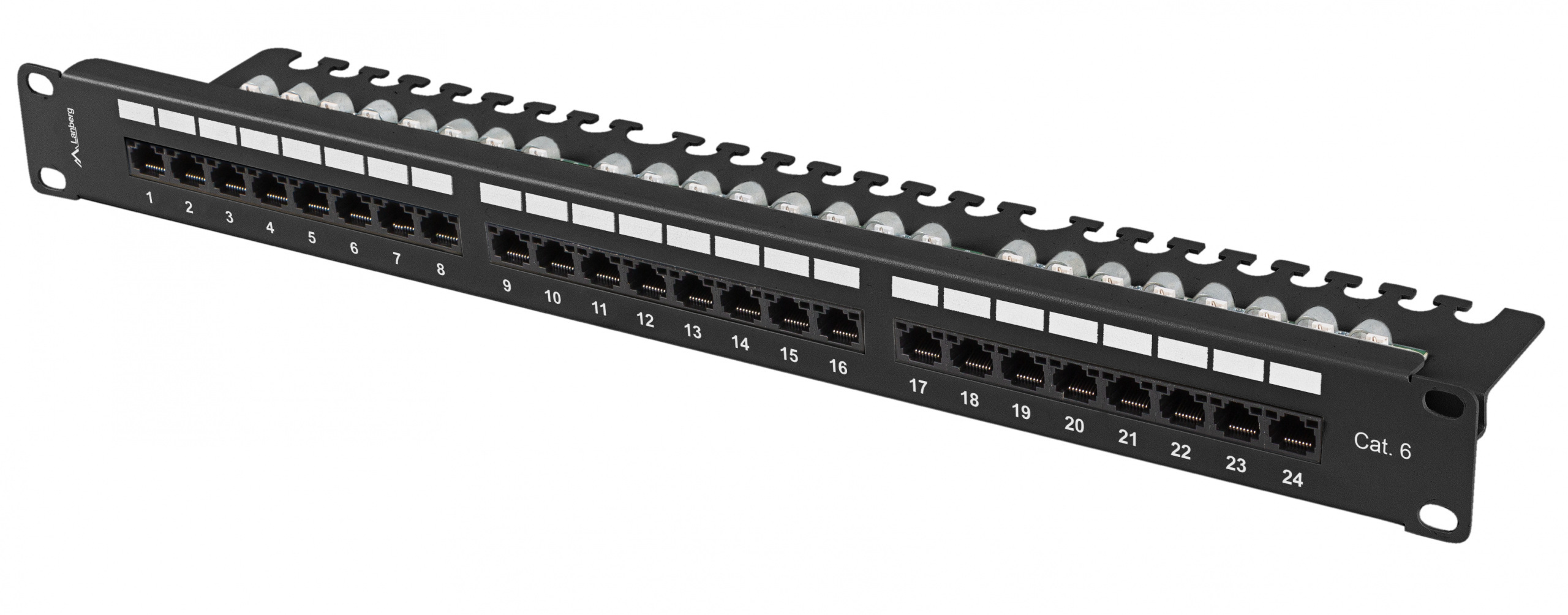 Patch Panel 24 Port 1U 19' Kat.6 UTP z organizerem kablowym Lanberg
