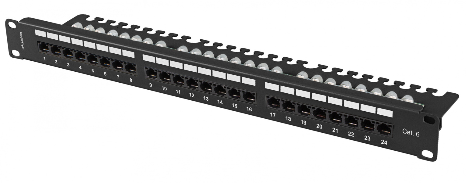 Zdjęcie produktu: Patch Panel 24 Port 1U 19' Kat.6 UTP z organizerem kablowym Lanberg