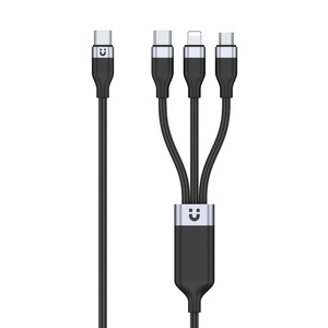 Miniatura produktu: Przewód ładujący USB TYP-C 3 w 1 Lightning / USB TYP-C / microUSB Unitek - czarny (C14101AGY01-1.5M)