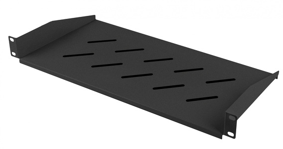 Miniatura produktu: Półka do szaf 19" 350/450/600/800/1000MM (1U/483X220MM udźwig do 25kg) czarna Lanberg