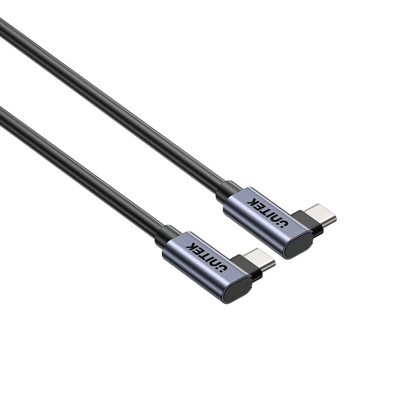 Zdjęcie produktu: Kabel przewód USB Typ-C 50cm Unitek kątowy 90°/90° PD100W (C14147ABK01-0.5M)