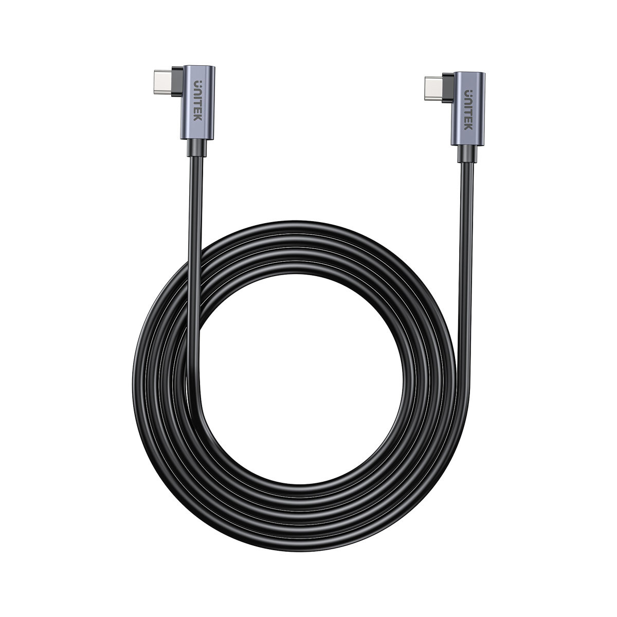 Kabel przewód USB Typ-C 100cm Unitek kątowy 90°/90° PD100W (C14147ABK01-1M)