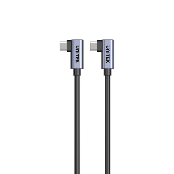 Zdjęcie produktu: Kabel przewód USB Typ-C 100cm Unitek kątowy 90°/90° PD100W (C14147ABK01-1M)
