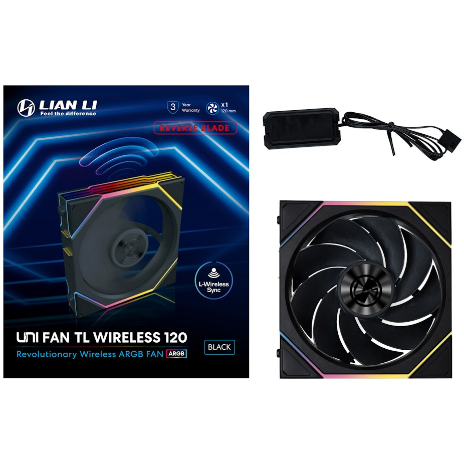 Wentylator Lian Li UNI FAN TL Wireless Reverse ARGB PWM 120mm czarny Wentylator Lian Li UNI FAN TL Wireless Reverse ARGB PWM 120mm czarny
