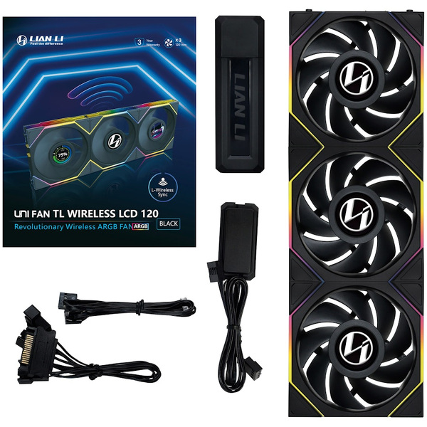 Zdjęcie produktu: Lian Li UNI FAN TL Wireless LCD ARGB PWM 120mm Czarny(3szt)