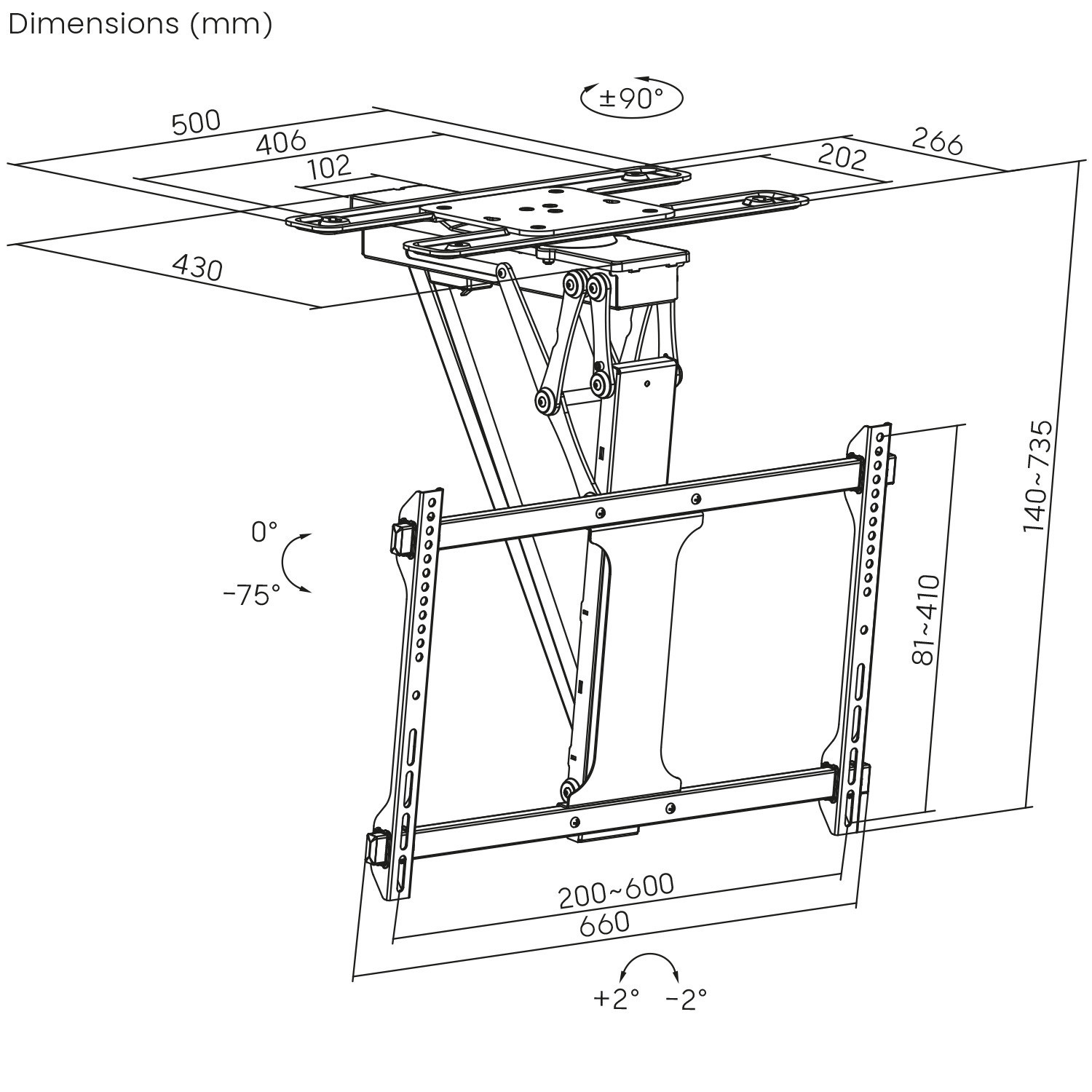 Elektryczny uchwyt sufitowy TV Maclean MC-490 TUYA 32