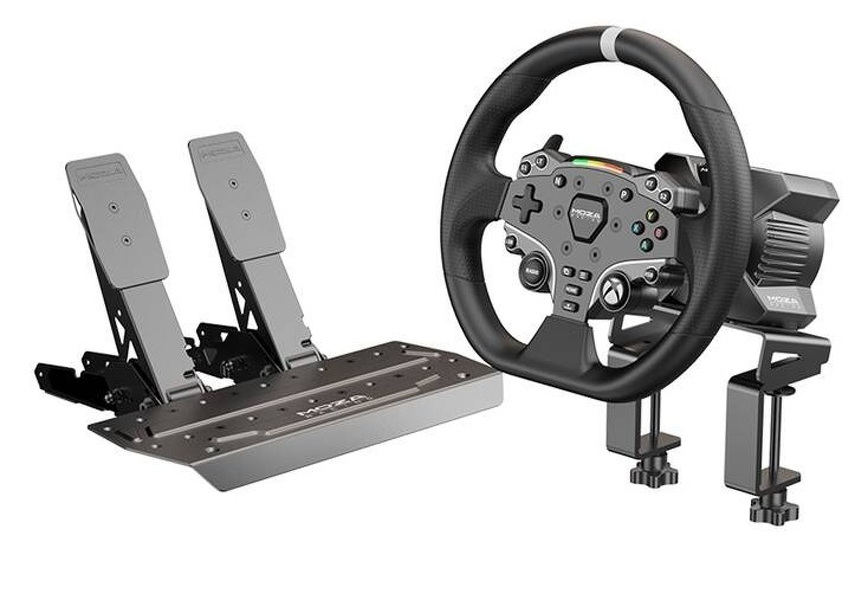 Zdjęcie produktu: Zestaw gamingowy - baza R3 + kierownica ES + pedały SRP-Lite + zaciski Moza Racing R3 RS053 (X-BOX, PC)