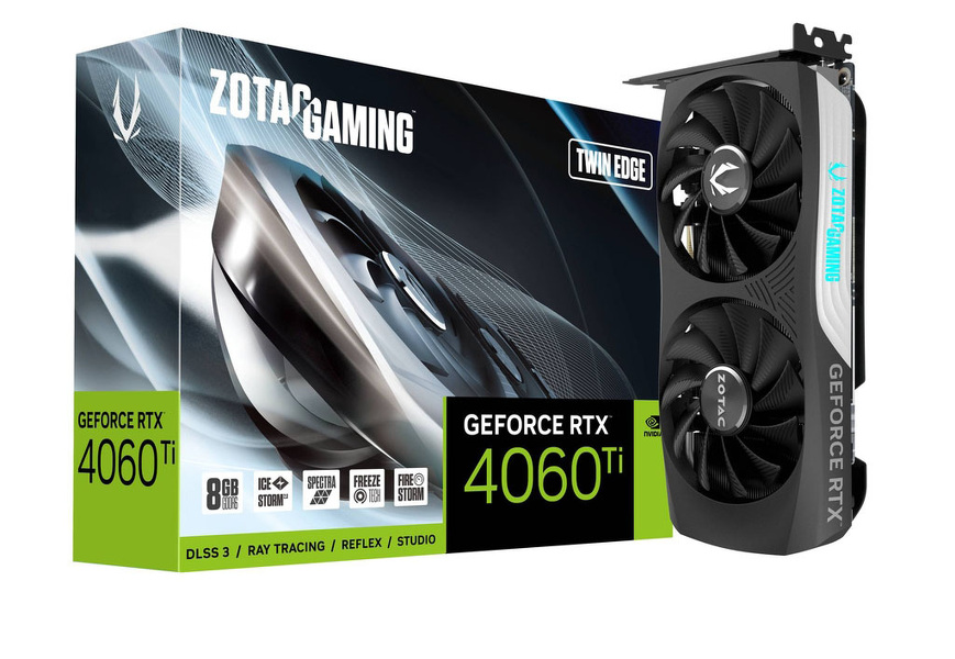 Zdjęcie produktu: ZOTAC GeForce RTX 4060Ti 8GB Twin Edge GDDR6 DLSS 3 Zdjęcie produktu: ZOTAC GeForce RTX 4060Ti 8GB Twin Edge GDDR6 DLSS 3