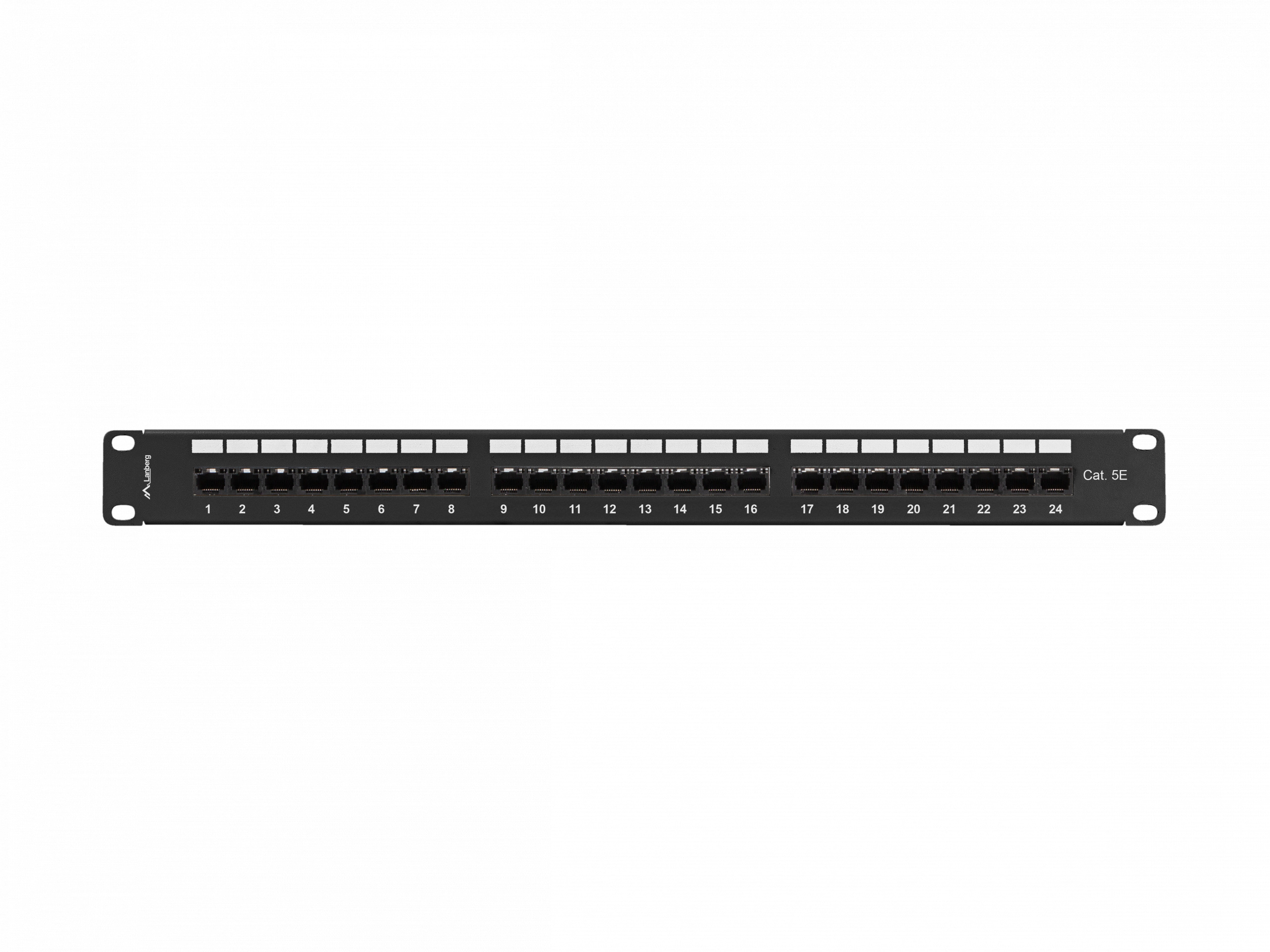 Patch Panel 24 Port 1U 19' Kat.5e UTP z organizerem kablowym Lanberg czarny