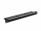 Miniatura zdjęcia: Patch Panel 24 Port 1U 19' Kat.5e UTP z organizerem kablowym Lanberg czarny