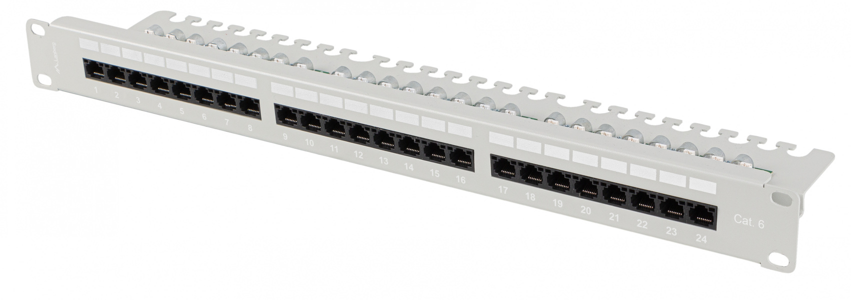 Zdjęcie produktu: Patch Panel 24 Port 1U 19' Kat.6 UTP z organizerem kablowym Lanberg szary