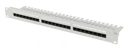 Patch Panel 24 Port 1U 19” Kat.6A UTP z organizerem kablowym Lanberg szary