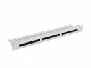 Miniatura zdjęcia: Patch Panel 24 Port 1U 19' Kat.6A UTP z organizerem kablowym Lanberg szary
