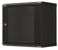 Szafa instalacyjna rack wisząca 19" 9U 540X350 czarna drzwi przeszklone Lanberg (Flat pack)