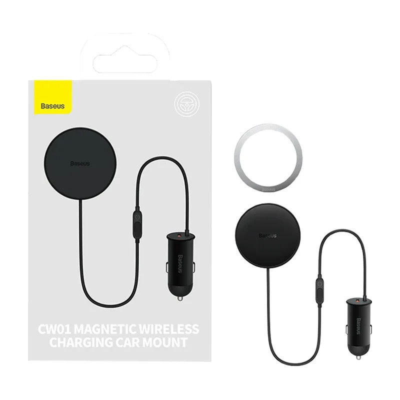 Ładowarka indukcyjna do samochodu MagSafe 15W USB C 25W Baseus CW01 - czarna