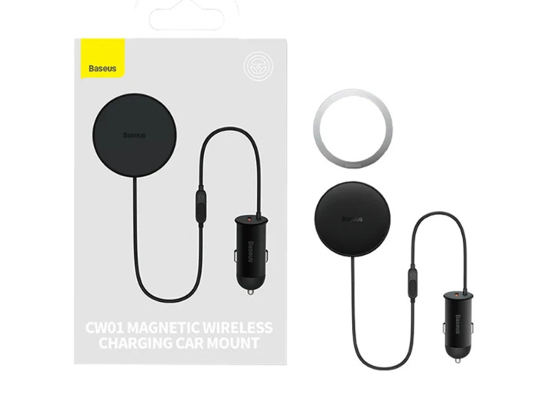 Zdjęcie produktu: Ładowarka indukcyjna do samochodu MagSafe 15W USB 25W Baseus CW01 - czarna Zdjęcie produktu: Ładowarka indukcyjna do samochodu MagSafe 15W USB 25W Baseus CW01 - czarna