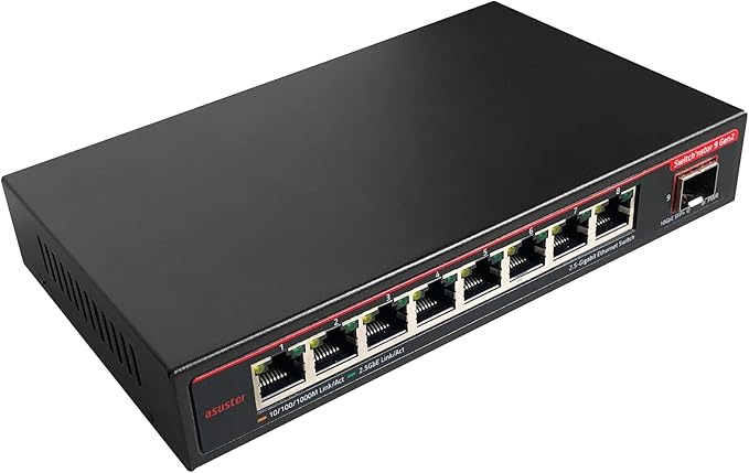 Asustor Switch'nstor Gen2 ASW209X 9-port 8 x 2.5GBase-T, 1x 10G SFP+ Unmanaged Switch