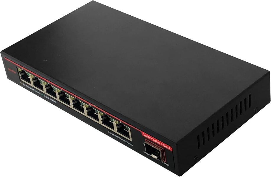 Zdjęcie produktu: Asustor Switch'nstor Gen2 ASW209X 9-port 8 x 2.5GBase-T, 1x 10G SFP+ Unmanaged Switch
