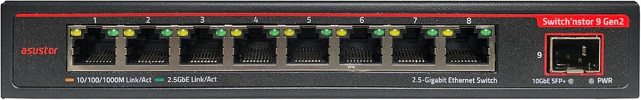 Miniatura zdjęcia: Asustor Switch'nstor Gen2 ASW209X 9-port 8 x 2.5GBase-T, 1x 10G SFP+ Unmanaged Switch